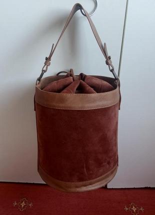 Кожаная сумка ведро цилиндр а. bellucci италия натуральная кожа відро шкіра4 фото