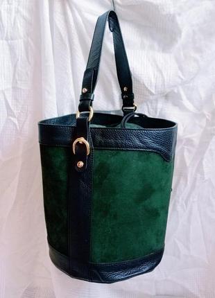 Кожаная сумка ведро цилиндр а. bellucci италия натуральная кожа відро шкіра1 фото