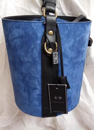Кожаная сумка ведро цилиндр а. bellucci италия натуральная кожа відро шкіра3 фото