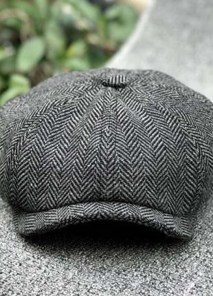 Шляпа восьмиугольная мужская ретро  хулиганка 56-58 см серый5 фото