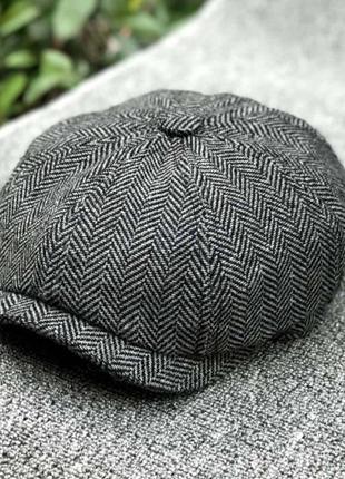 Шляпа восьмиугольная мужская ретро  хулиганка 56-58 см серый