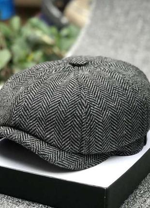 Шляпа восьмиугольная мужская ретро  хулиганка 56-58 см серый2 фото