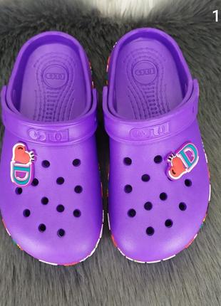 Кроксы сабо подростковые для девочки фиолетовые dago style р-р 33-363 фото
