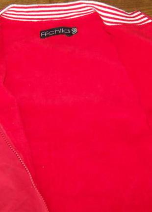 Куртка-бомбер-ветровка красная на флисе тм ffchilq на 6-7-8 лет4 фото