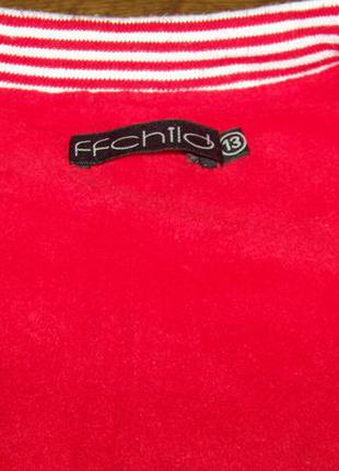 Куртка-бомбер-ветровка красная на флисе тм ffchilq на 6-7-8 лет3 фото