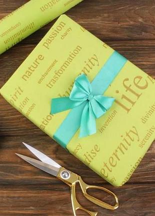 Упаковочная бумага крафт life заливка салатовая, рулон 9 м*70 см