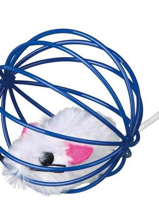 Trixie plush mice in a wire ball игрушка для кошек мышка в проволочном шарике