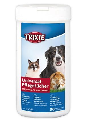 Гігієнічні серветки trixie універсальні з алое для собак та котів 30шт.