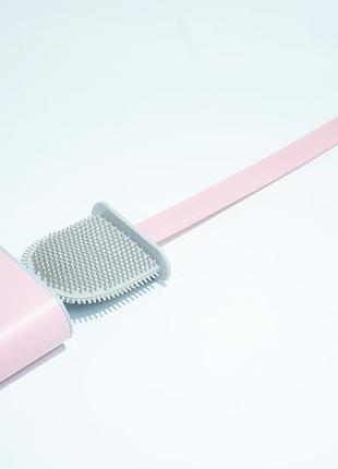 Силіконова щітка йоржик для туалету silicone brush rose силиконовая щетка ершик3 фото