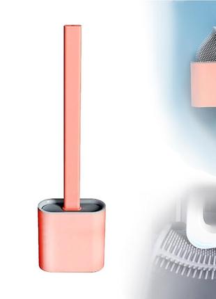 Силіконова щітка йоржик для туалету silicone brush rose силиконовая щетка ершик1 фото