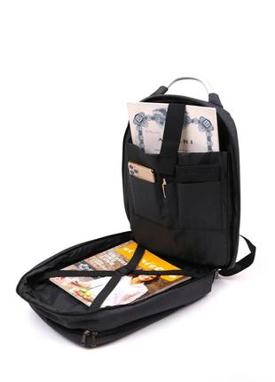 Мужской рюкзак черный текстильный7 фото