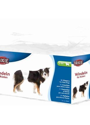 Trixie diapers s-m памперси для собак (кобелів) 30-46 см, 12 шт.1 фото
