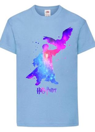Футболка гарри поттер 116-164 размер (gp-09) светло голубая