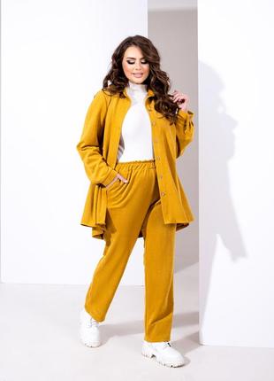 Костюм замш новинка 💥 брюки и рубашка до 66 рр