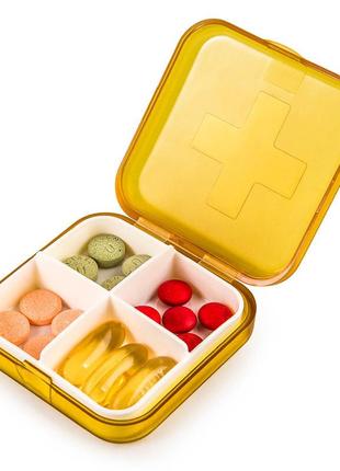 Карманная таблетница pocket pill case mini. оранжевый