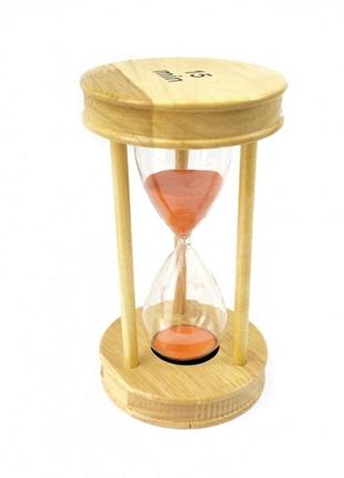 Часы песочные с оранжевым песком 15 минут