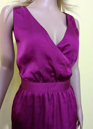 Лёгкое розовое платье тёмная фуксия на запах рожеве фуксія сукня плаття h&m4 фото