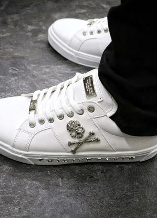 Мужские премиум кроссовки  philipp plein white