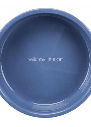 Trixie ceramic bowl миска бело-голубая для кошек коротконосых пород 0.3л2 фото