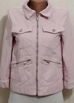 Amisu розовая вельветовая куртка пиджак на змейке1 фото