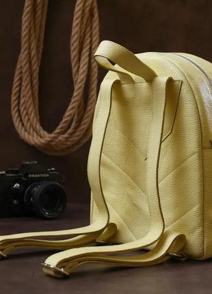 Женский рюкзак кожаный лимонный2 фото