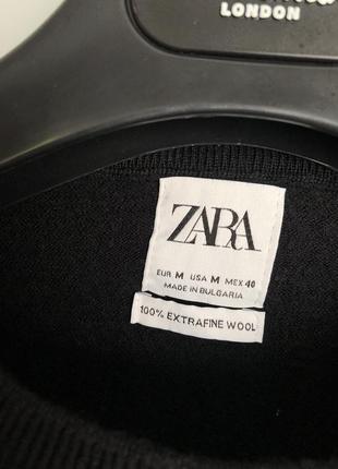 Zara фирменный шерстяной тёплый чёрный базовый свитер 100 % шерсти мериноса джемпер rundholz owens9 фото