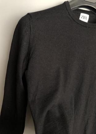 Zara фирменный шерстяной тёплый чёрный базовый свитер 100 % шерсти мериноса джемпер rundholz owens5 фото