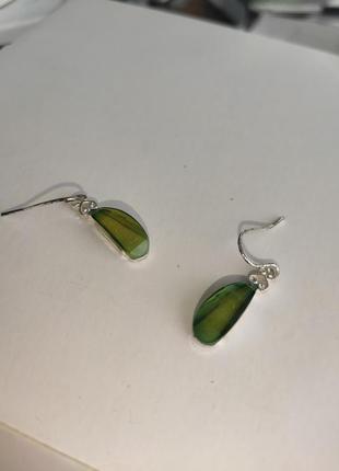 Серьги серьги зеленые изумрудные бижутерия