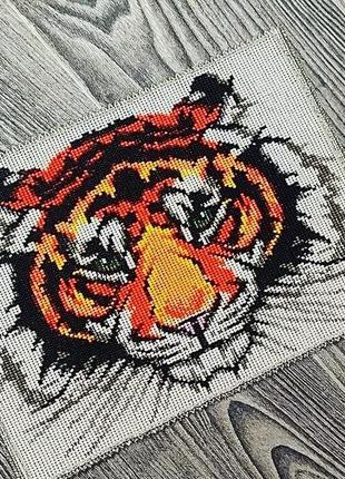 Картина плетений бісер тигр інтер'єр хижак символ 20227 фото