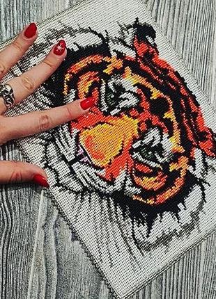 Картина плетений бісер тигр інтер'єр хижак символ 20228 фото