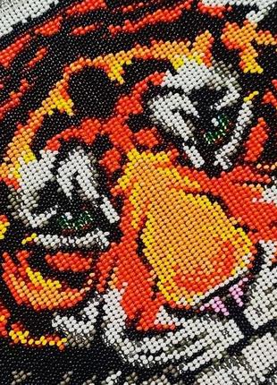 Картина плетений бісер тигр інтер'єр хижак символ 20224 фото
