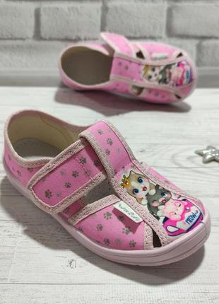 Тапочки для дівчаток waldi - текстильна взуття для дівчинки валді