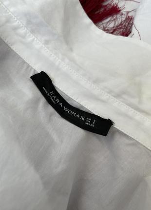 Белая блузка зара с бахромой zara размер s7 фото