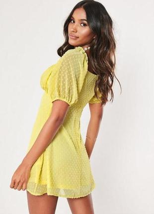 Роскошное лимонное платье добби горошек магазина asos! шик!3 фото