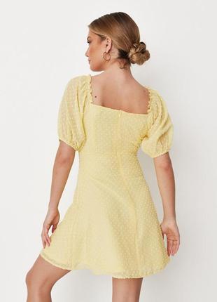 Роскошное лимонное платье добби горошек магазина asos! шик!8 фото