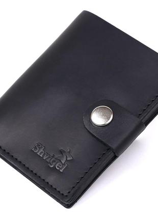 Шкіряний чоловічий гаманець shvigel 16474 чорний