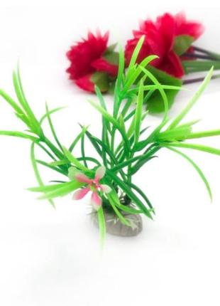 Растения искусственные в аквариум зеленый - длина 10см, пластик1 фото