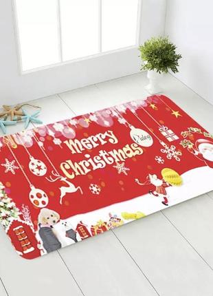 Новогодний коврик под дверь merry christmas с оленем, коврик под елку, декор для нового года, размер 40*60см