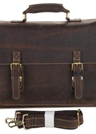 Портфель vintage 14246 у вінтажному стилі коричневий4 фото