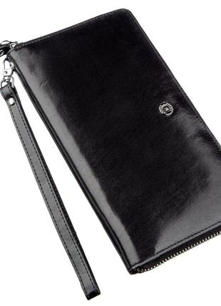 Вместительное мужское портмоне-клатч boston 18806 черный1 фото