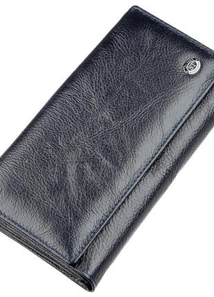 Гаманець-клатч з візитницею st leather 18880 сіро-синій