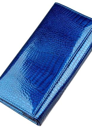 Женский лаковый кошелек st leather 18901 синий2 фото