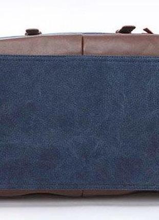 Дорожная сумка текстильная средняя vintage 20084 синяя3 фото