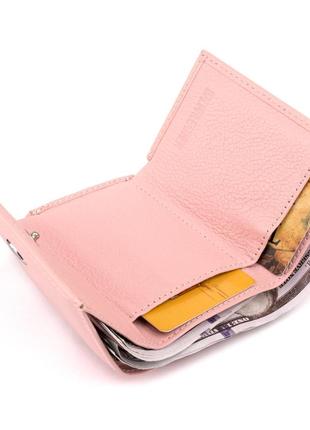 Маленькое портмоне из кожи женское st leather 19357 розовое2 фото