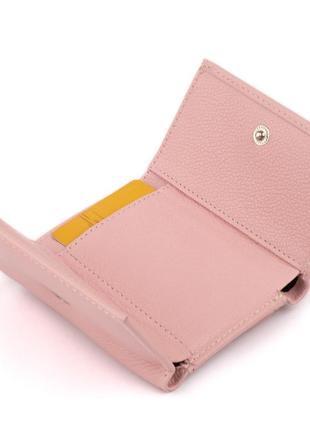 Маленькое портмоне из кожи женское st leather 19357 розовое4 фото