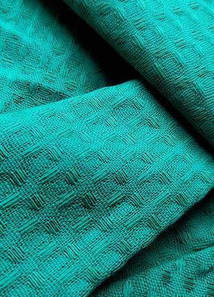 Вафельный халат luxyart кимоно размер (46-48) м, 100% хлопок зеленый (ls-2523)2 фото