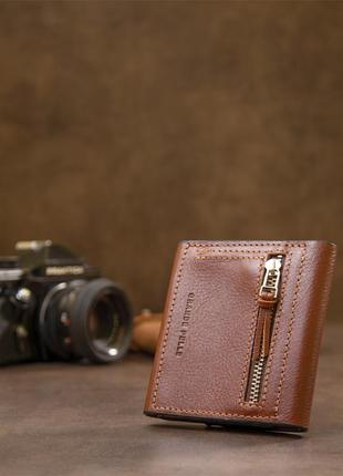 Оригинальное портмоне для мужчин grande pelle 11464 коричневый9 фото