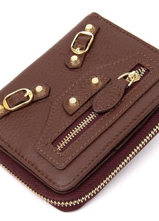 Кожаный женский кошелек guxilai 19400 коричневый