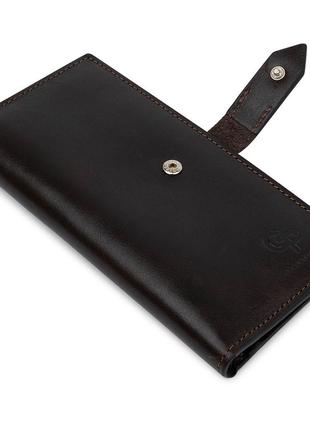 Кожаное мужское глянцевое портмоне grande pelle 11517 коричневый3 фото