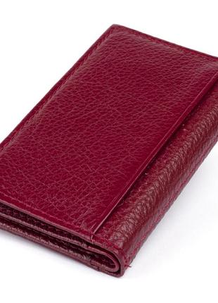 Визитница-книжка st leather 19218 бордовая2 фото